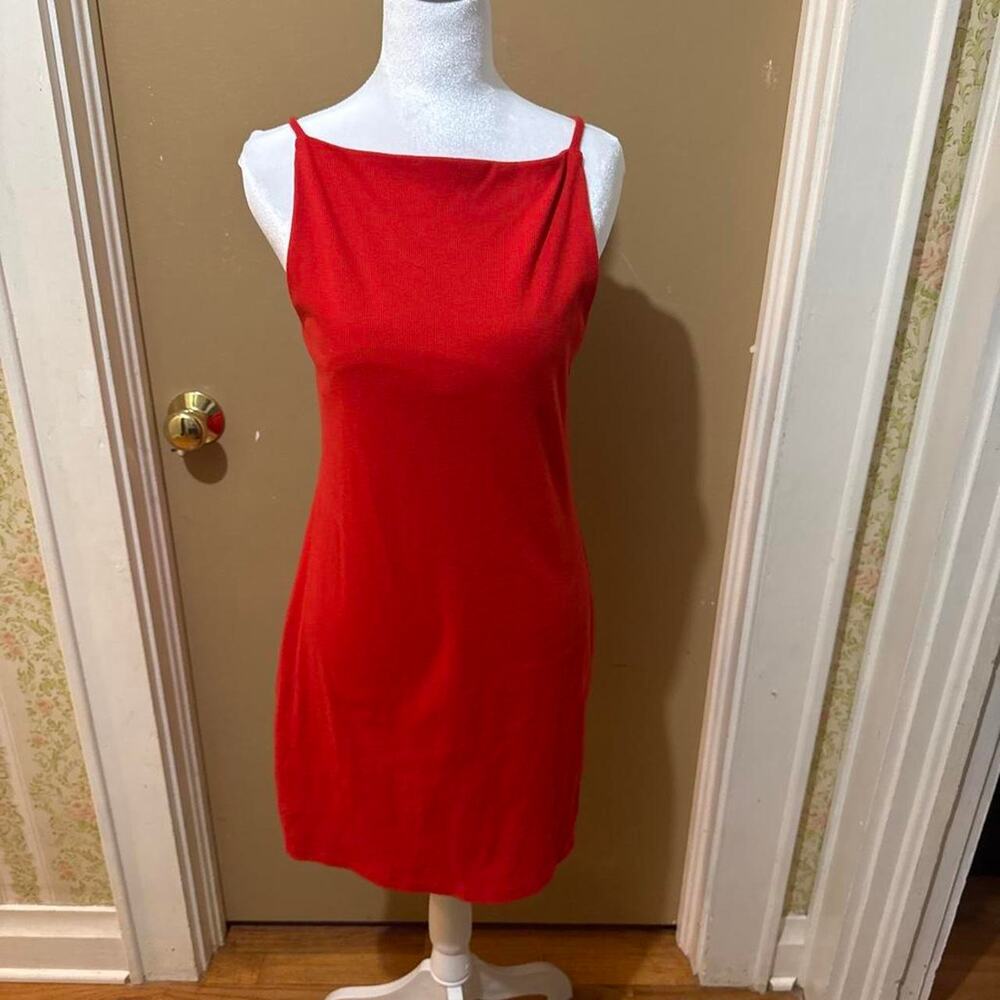Red mini dress